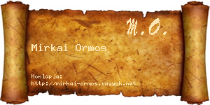 Mirkai Ormos névjegykártya